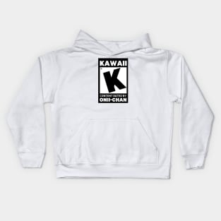 Kawaii ESRB Rated K Black and White Content Rating Kids Hoodie